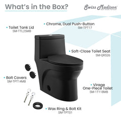 Swiss Madison Virage One-Piece Elongated Toilet Vortex™ Dual-Flush 1.1/1.6 gpf - SM-1T118 - The Home Selection