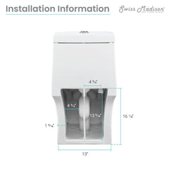 Swiss Madison ﻿﻿﻿Virage One Piece Elongated ﻿Toilet with Touchless Retrofit Dual Flush 1.1/1.6 gpf - SM-1TK118 - The Home Selection