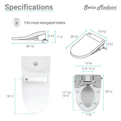 Swiss Madison Virage One-Piece Toilet with Vivante Smart Seat Bidet 1.1/1.6 gpf - SM-ST018 - The Home Selection