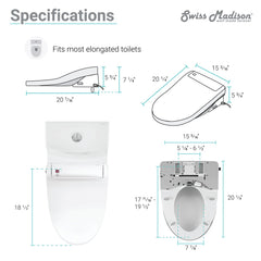 Swiss Madison Virage One-Piece Toilet with Vivante Smart Seat Bidet 1.1/1.6 gpf - SM-ST018 - The Home Selection