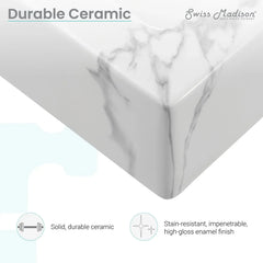 Swiss Madison Voltaire 32" Wide Rectangle Vessel Sink in White Marble - SM-VSM292W1 - The Home Selection