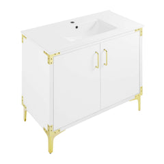 Swiss Madison Voltaire 36" Single, Bathroom Vanity in White with Gold Hardware - SM-BV320 - The Home Selection