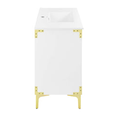 Swiss Madison Voltaire 36" Single, Bathroom Vanity in White with Gold Hardware - SM-BV320 - The Home Selection