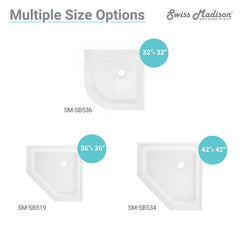 Swiss Madison Voltaire 42" X 42" Center Drain, Neo-Angle Shower Base - SM-SB534 - The Home Selection