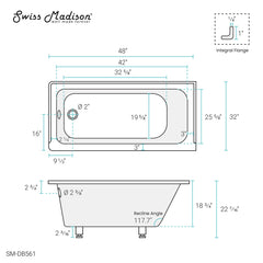 Swiss Madison Voltaire 48" X 32" Left-Hand Drain Alcove Bathtub - SM-DB561 - The Home Selection
