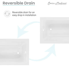 Swiss Madison Voltaire 48" x 32" Reversible Drain Drop-In Bathtub - SM-DB571 - The Home Selection