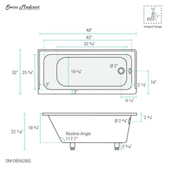 Swiss Madison Voltaire 48" X 32" Right-Hand Drain Alcove Bathtub in Bisque - SM-DB562BQ - The Home Selection