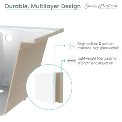 Swiss Madison Voltaire 48" X 32" Right-Hand Drain Alcove Bathtub - SM-DB562 - The Home Selection