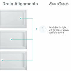 Swiss Madison Voltaire 48" x 36" Center Drain, Shower Base - SM-SB510 - The Home Selection