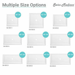 Swiss Madison Voltaire 48" x 36" Center Drain, Shower Base - SM-SB510 - The Home Selection
