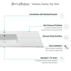 Swiss Madison Voltaire 49" Vanity Top Bathroom Sink - SM-VT330 - The Home Selection