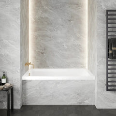Swiss Madison Voltaire 54 in x 30 in Acrylic Glossy White, Alcove, Integral Left-Hand Drain, Bathtub - SM-AB562 - The Home Selection