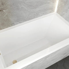 Swiss Madison Voltaire 54 in x 30 in Acrylic Glossy White, Alcove, Integral Left-Hand Drain, Bathtub - SM-AB562 - The Home Selection