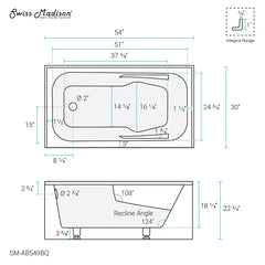Swiss Madison ﻿﻿Voltaire 54" X 30" Left-Hand Drain Alcove Bathtub with Apron in Bisque - SM-AB549BQ - The Home Selection