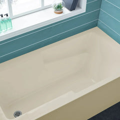 Swiss Madison ﻿﻿Voltaire 54" X 30" Left-Hand Drain Alcove Bathtub with Apron in Bisque - SM-AB549BQ - The Home Selection