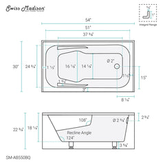 Swiss Madison Voltaire 54" X 30" Right-Hand Drain Alcove Bathtub with Apron in Bisque - SM-AB550BQ - The Home Selection