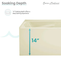 Swiss Madison Voltaire 54" X 30" Right-Hand Drain Alcove Bathtub with Apron in Bisque - SM-AB550BQ - The Home Selection