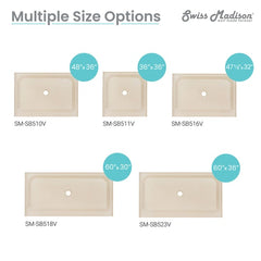 Swiss Madison Voltaire 60" X 30" Center Drain, Shower Base - SM-SB5 - The Home Selection