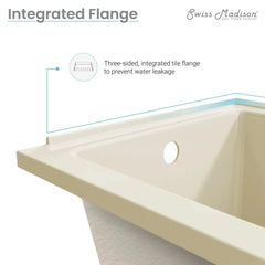 Swiss Madison Voltaire 60" X 30" Left-Hand Drain Alcove Bathtub in Bisque - SM-DB559BQ - The Home Selection