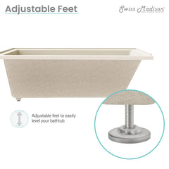 Swiss Madison Voltaire 60" X 30" Left-Hand Drain Alcove Bathtub in Bisque - SM-DB559BQ - The Home Selection
