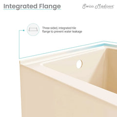 Swiss Madison Voltaire 60" X 30" Left-Hand Drain Alcove Bathtub with Apron in Bisque - SM-AB541BQ - The Home Selection