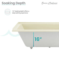 Swiss Madison Voltaire 60" X 30" Right-Hand Drain Alcove Bathtub in Bisque - SM-DB560BQ - The Home Selection