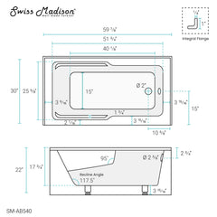 Swiss Madison Voltaire 60" X 30" Right-Hand Drain Alcove Bathtub with Apron - SM-AB540 - The Home Selection