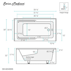 Swiss Madison Voltaire 60" X 30" Right-Hand Drain Alcove Bathtub with Apron - SM-AB540 - The Home Selection