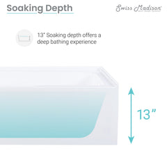 Swiss Madison Voltaire 60" X 30" Right-Hand Drain Alcove Bathtub with Apron - SM-AB540 - The Home Selection