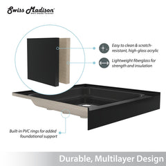 Swiss Madison Voltaire 60 x 30 Single-Threshold, Center Drain, Shower Base - SM-SB5 - The Home Selection
