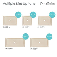 Swiss Madison Voltaire 60 x 30 Single-Threshold, Center Drain, Shower Base - SM-SB5 - The Home Selection