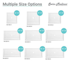 Swiss Madison Voltaire 60" x 32" Center Drain, Shower Base - SM-SB5 - The Home Selection