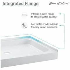 Swiss Madison Voltaire 60" x 32" Center Drain, Shower Base - SM-SB5 - The Home Selection