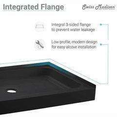 Swiss Madison Voltaire 60" x 32" Right-Hand Drain, Shower Base - SM-SB514 - The Home Selection