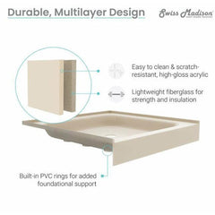 Swiss Madison Voltaire 60 x 32 Single-Threshold, Left-Hand Drain, Shower Base - SM-SB515 - The Home Selection