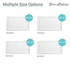 Swiss Madison Voltaire 60" X 34" , Shower Base - SM-SB52 - The Home Selection