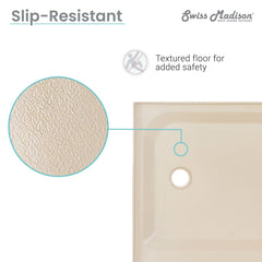 Swiss Madison Voltaire 60 x 36 Single-Threshold, Shower Base - SM-SB5 - The Home Selection