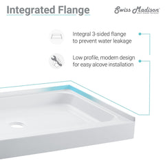Swiss Madison Voltaire 60 x 36 Single-Threshold, Shower Base - SM-SB5 - The Home Selection
