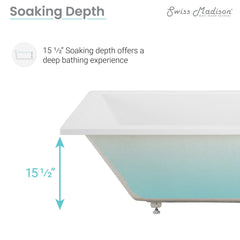 Swiss Madison Voltaire 66 "x 36" Reversible Drain Drop-In Bathtub - SM-DB568 - The Home Selection