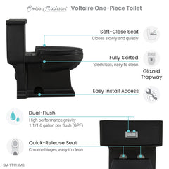 Swiss Madison Voltaire One-Piece Elongated Toilet Dual-Flush 1.1/1.6 gpf - SM-1T113 - The Home Selection