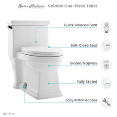Swiss Madison Voltaire One-Piece Elongated Toilet Side Flush 1.28 gpf - SM-1T114 - The Home Selection