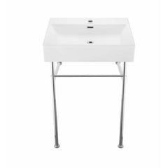 Swiss Madison Well Made Forever SM-SK711-10C - Claire 24 Ceramic Console Sink Bundle - SM-SK711-10C - The Home Selection