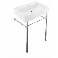 Swiss Madison Well Made Forever SM-SK711-10C - Claire 24 Ceramic Console Sink Bundle - SM-SK711-10C - The Home Selection