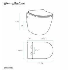 Swiss Madison Well Made Forever SM-WK449-01W - St. Tropez Wall Hung Toilet Bundle, Glossy White - SM-WK449-01W - The Home Selection