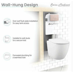 Swiss Madison Well Made Forever SM-WK449-01W - St. Tropez Wall Hung Toilet Bundle, Glossy White - SM-WK449-01W - The Home Selection