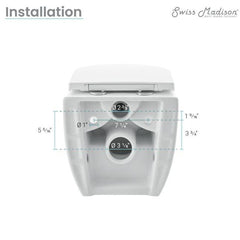 Swiss Madison Well Made Forever SM-WK450-01C - Ivy Wall Hung Elongated Toilet Bundle, Glossy White - SM-WK450-01C - The Home Selection