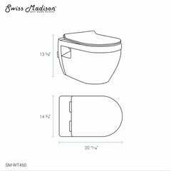Swiss Madison Well Made Forever SM-WK450-01C - Ivy Wall Hung Elongated Toilet Bundle, Glossy White - SM-WK450-01C - The Home Selection