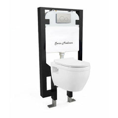 Swiss Madison Well Made Forever SM-WK450-01C - Ivy Wall Hung Elongated Toilet Bundle, Glossy White - SM-WK450-01C - The Home Selection