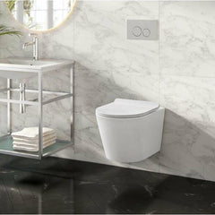 Swiss Madison Well Made Forever SM-WK465-01C - Calice Wall-Hung Round Toilet Bundle, Glossy White - SM-WK465-01C - The Home Selection