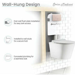 Swiss Madison Well Made Forever SM-WK465-01C - Calice Wall-Hung Round Toilet Bundle, Glossy White - SM-WK465-01C - The Home Selection